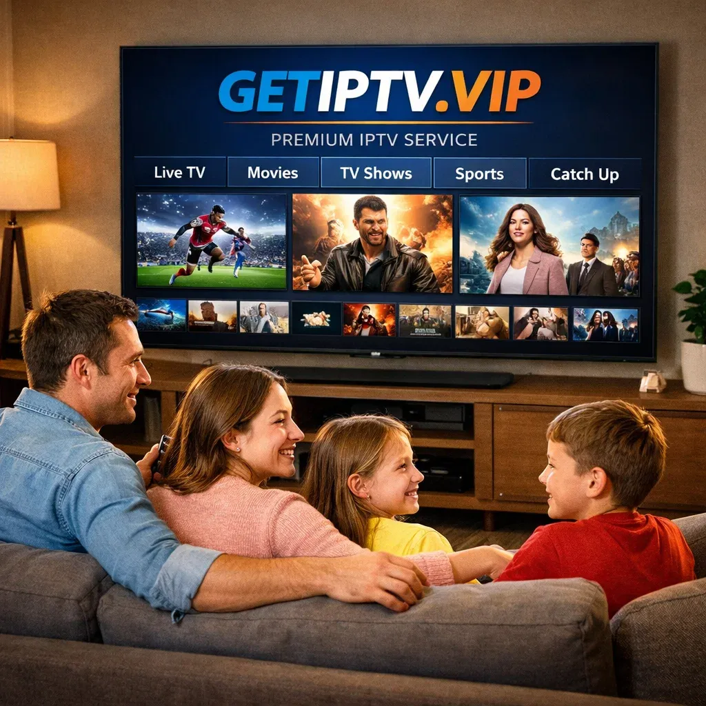 People watching TV illustration