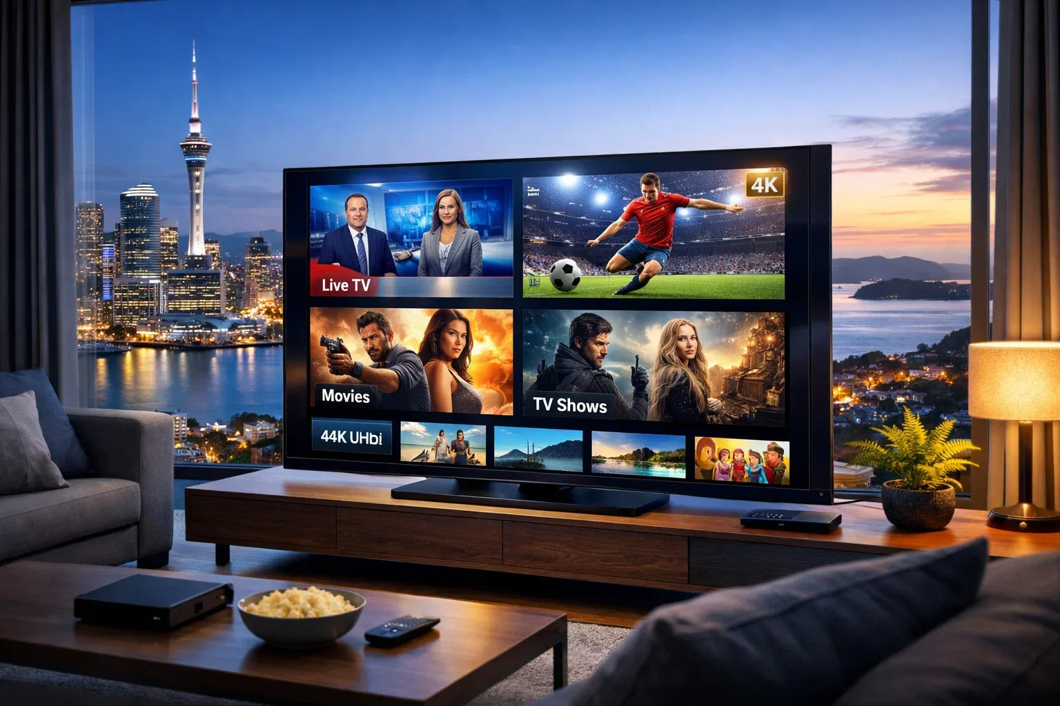 Best IPTV service in New Zealand with 4K streaming, live TV channels, and sports on smart TV using GetIPTV.VIP