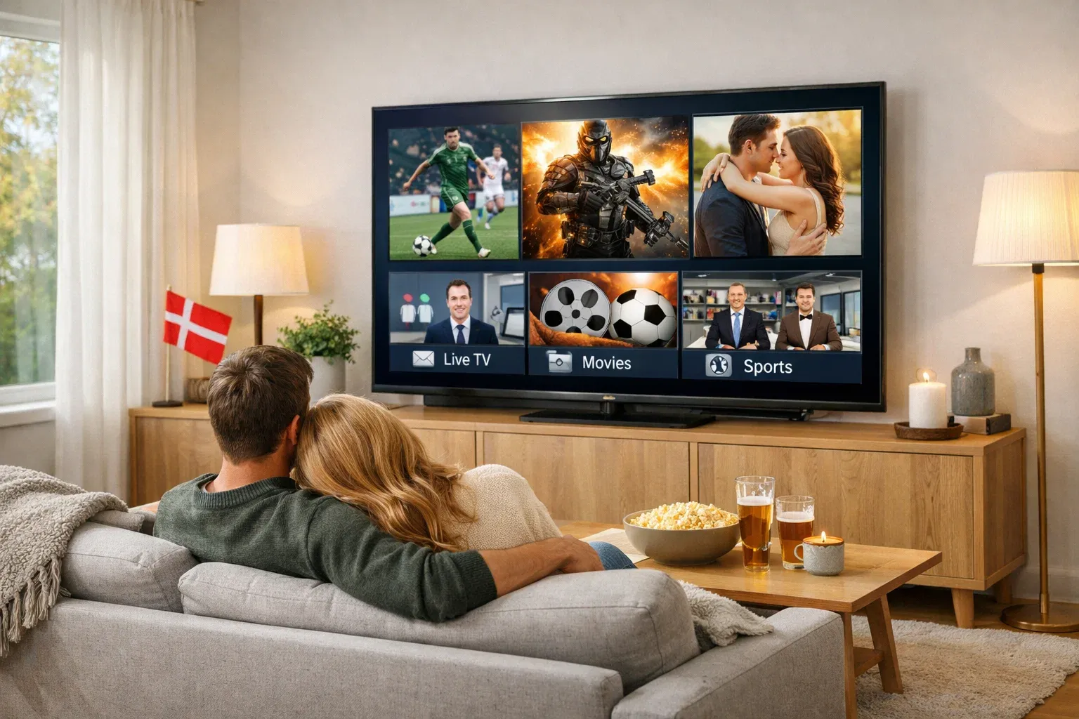 IPTV streaming i Danmark med Smart TV, sport, film og internationale kanaler