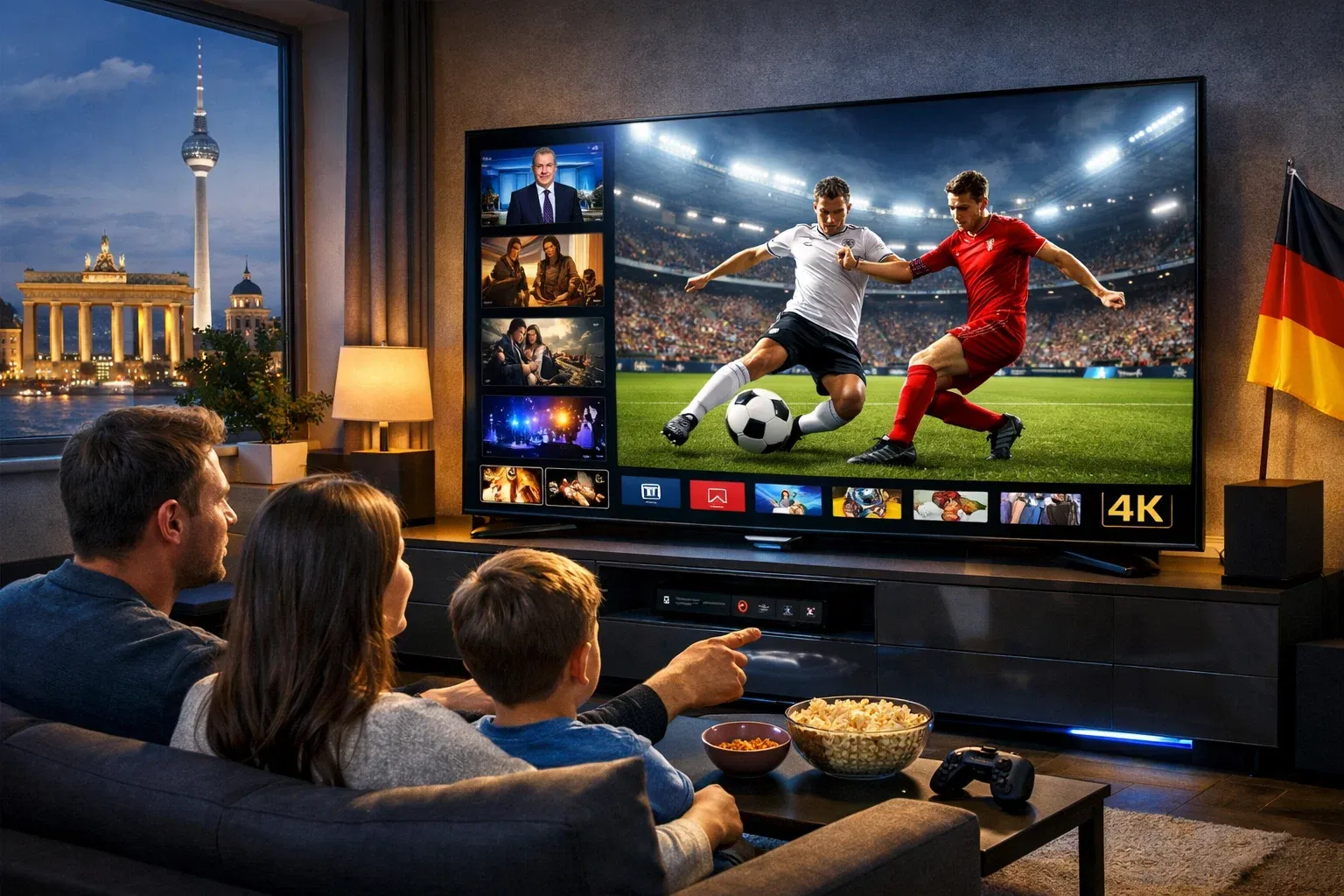 Premium IPTV Service in Deutschland mit 4K Streaming, Sport, Filme und internationalen TV-Sendern von GetIPTV.vip
